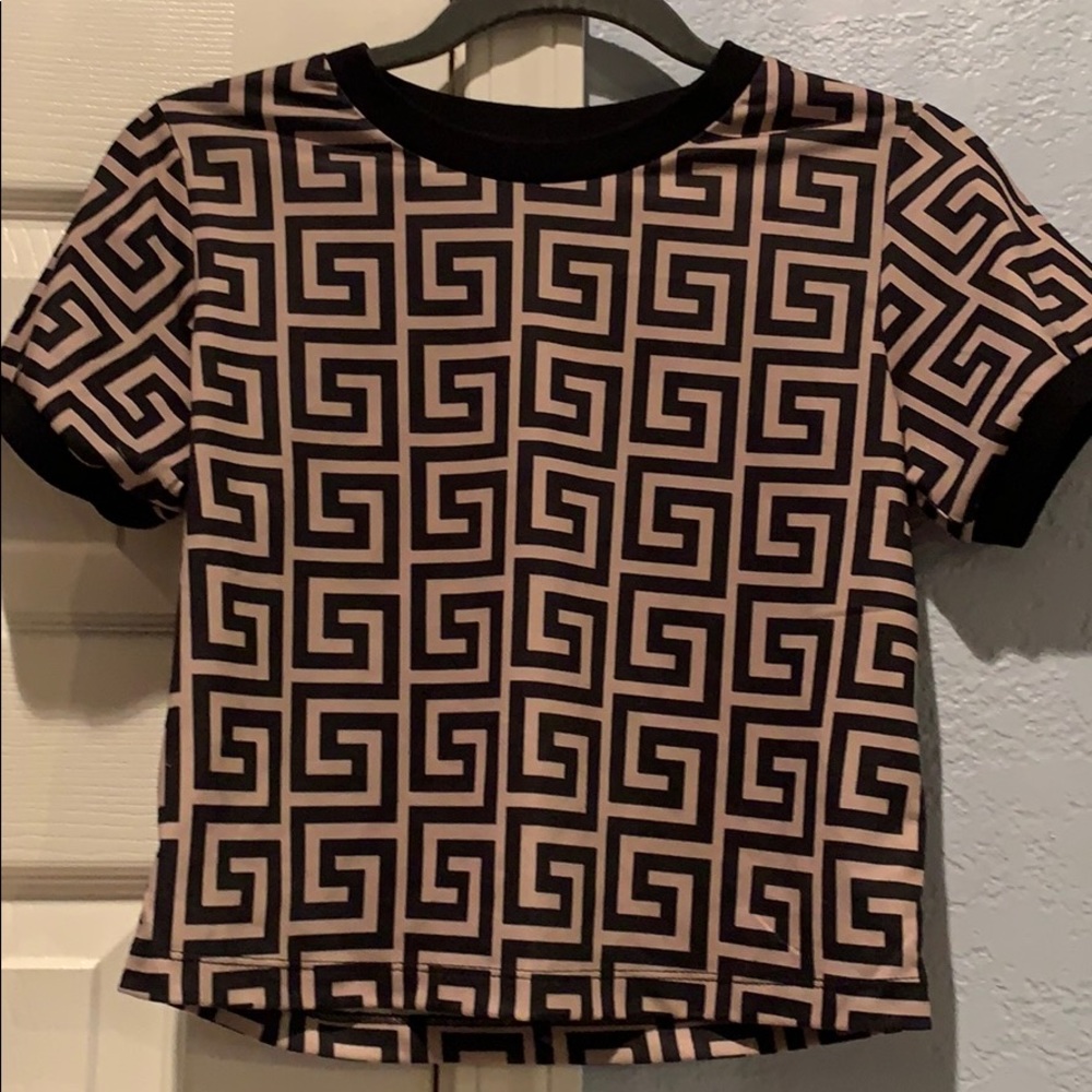 ASOS DESIGN crop top in geo monogram print